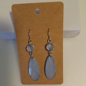 Elegant Silver and Blue Dangle Earrings